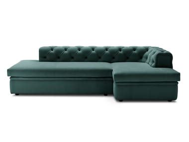 TUDOR Corner tufted leather sofa By i 4 Mariani 